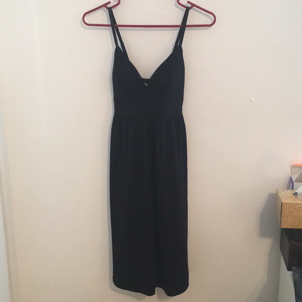 Black midi dress